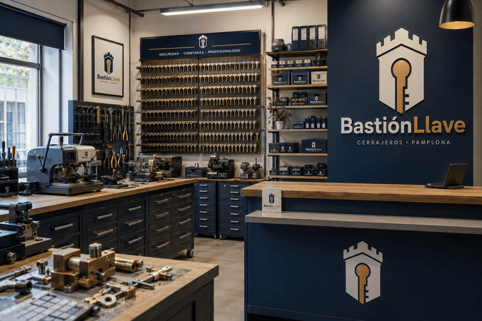 Cerrajero de BastiónLlave abriendo un local comercial en Pamplona
